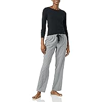 Amazon Essentials Pigiama con Maglia a Maniche Lunghe e Pantaloni in Flanella Leggera Donna