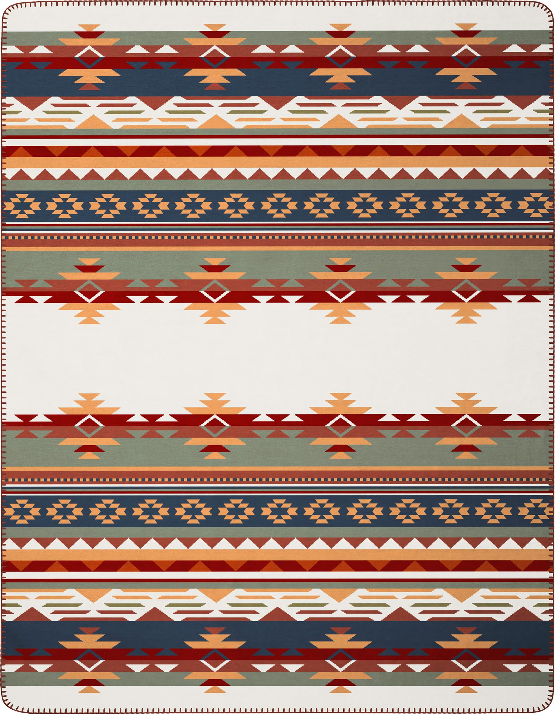 biederlack weiche Kuscheldecke 'Pueblo', Bunte Sofadecke in 150x200 cm | Made in Germany, Ethno Wohndecke in blau-gelb-grün-Natur, Tages-Decke aus Baumwoll-Mischgewebe, OKEO-TEX Made in Green