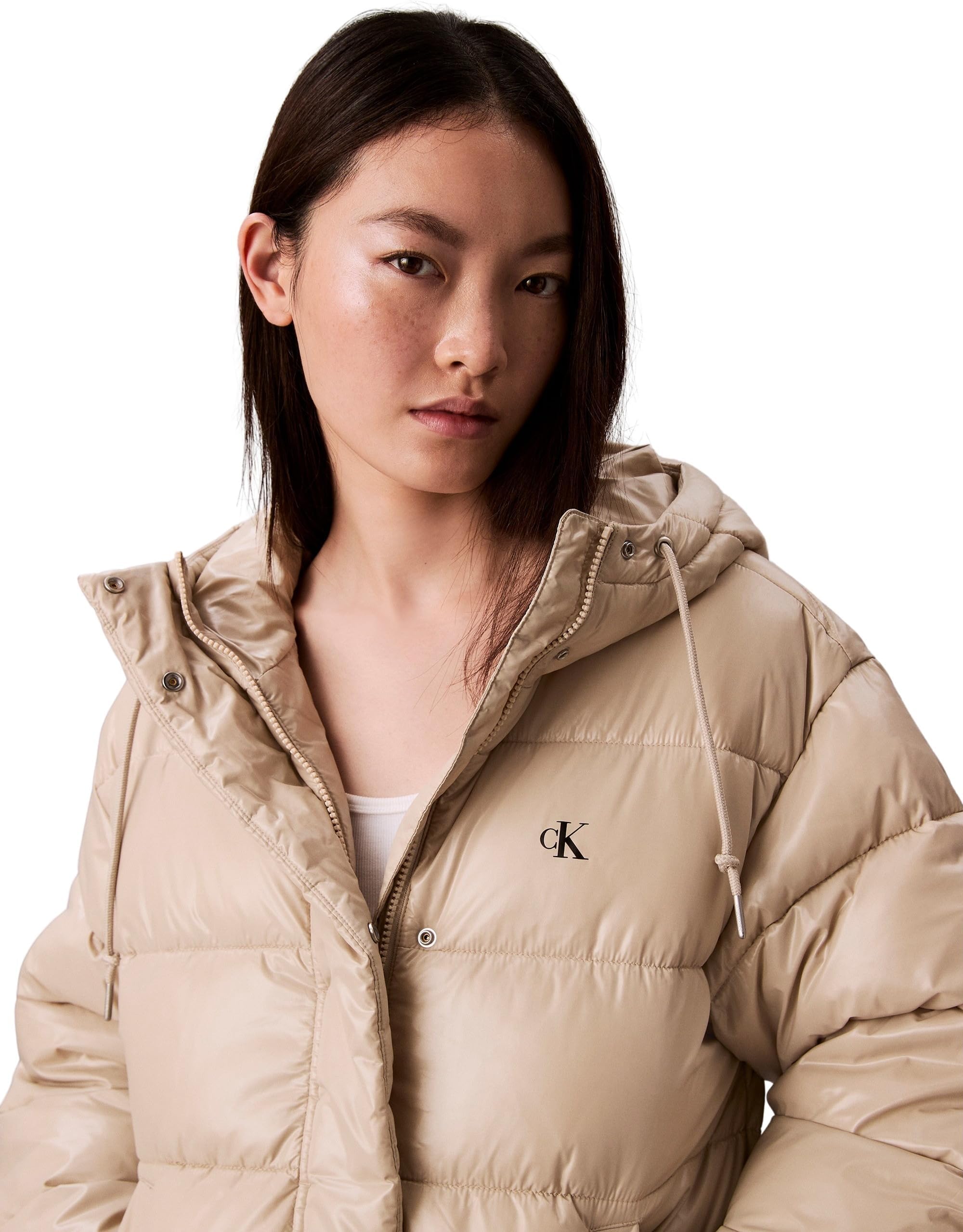 Calvin Klein Donna Piumino Shine con Cappuccio