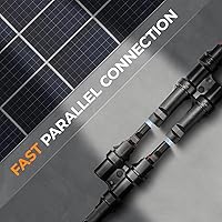 Vista 2 de Conector de panel solar 2 a 1 Divisor de panel solar de rama en Y de 2 vías, 1000 V, FMM+MFF, rama Y, conectores paralelos para conexión paralela