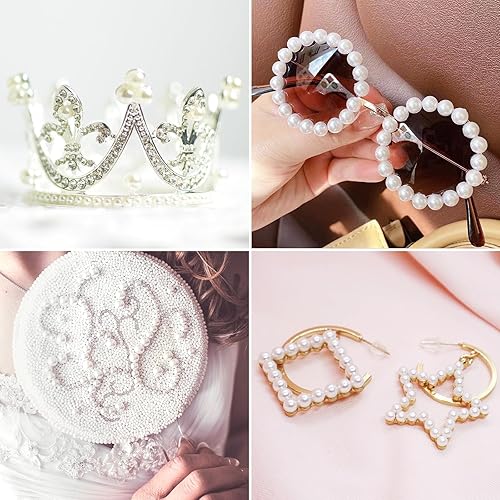 Miniatura 4 de 2022 calcomanías de perlas, 7 tamaños, perlas autoadhesivas para el cabello con pinzas para el cabello, manualidades, bricolaje, arte de uñas, cara,