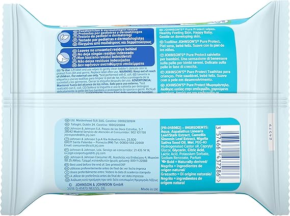 Johnson S Baby Pure Protect Wipes 25 Wipes Amazon Co Uk Baby Products