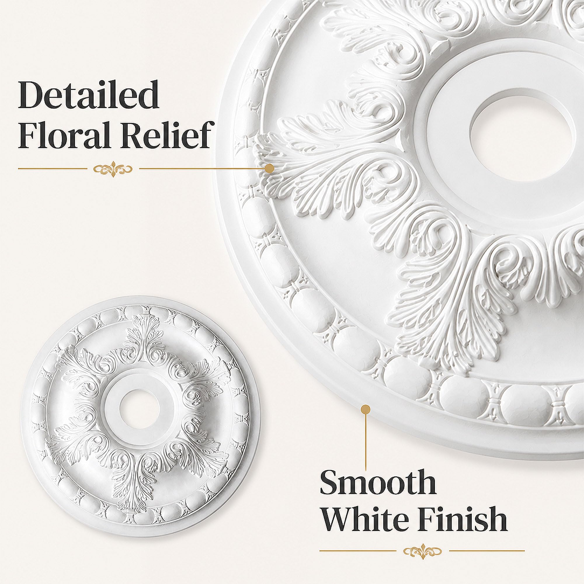 Rosone Decorativo per Lampadario,Medaglione da Soffitto,Piastra Rotonda per Ventilatore A Soffitto,Piastra Copertura Decorativa,Leggero,Stile Europeo,per Casa Soggiorno Ristorante Hotel