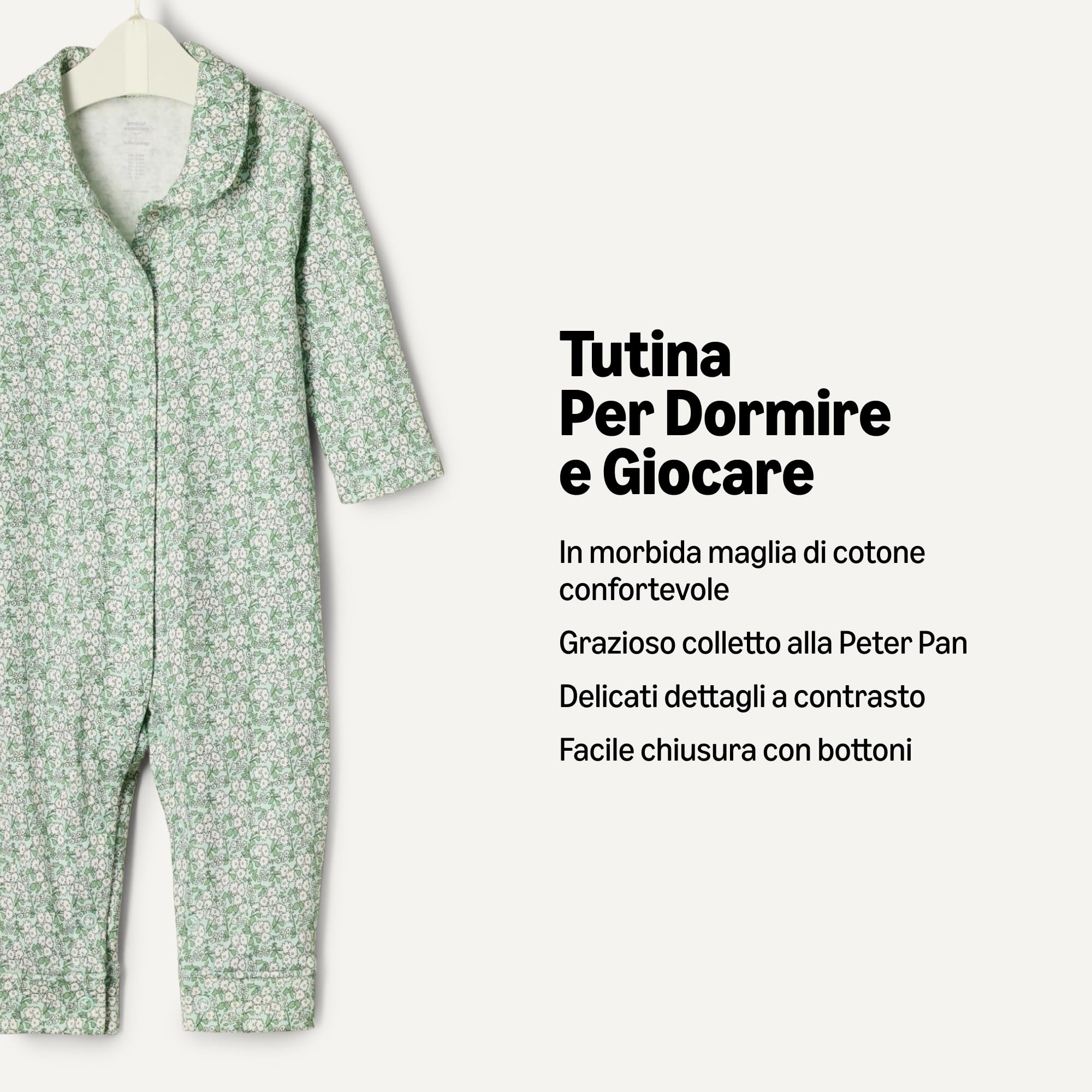 Amazon Essentials x Sofia Grainge Tutina Notte Senza Piedi Unisex Bimbi, Pacco da 2