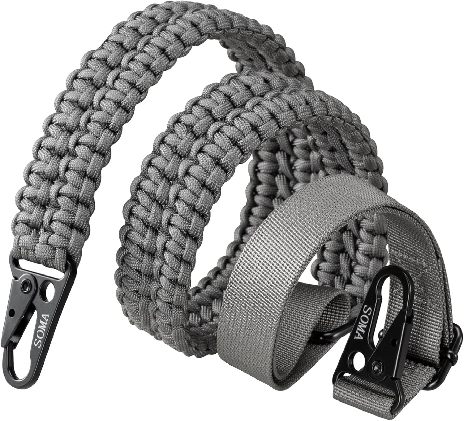 VVAAGG 2 Point Sling Adjustable 550 Paracord Sling Strap with Metal Hooks