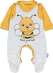 TupTam Baby Mädchen Jungen Strampler mit Langarmshirt Aufdruck Spruch 2 teilig