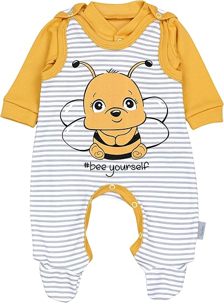 TupTam Baby Mädchen Jungen Strampler mit Langarmshirt Aufdruck Spruch 2 teilig - 1