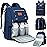 KeaBabies Baby Diaper Bag Backpack, Travel - Large Baby Bag for Mom and Dad, Waterproof, Multi-Function Girl Boy Diaper Backpack with Changing Pad, Durable Travel Essentials (Navy Blue)