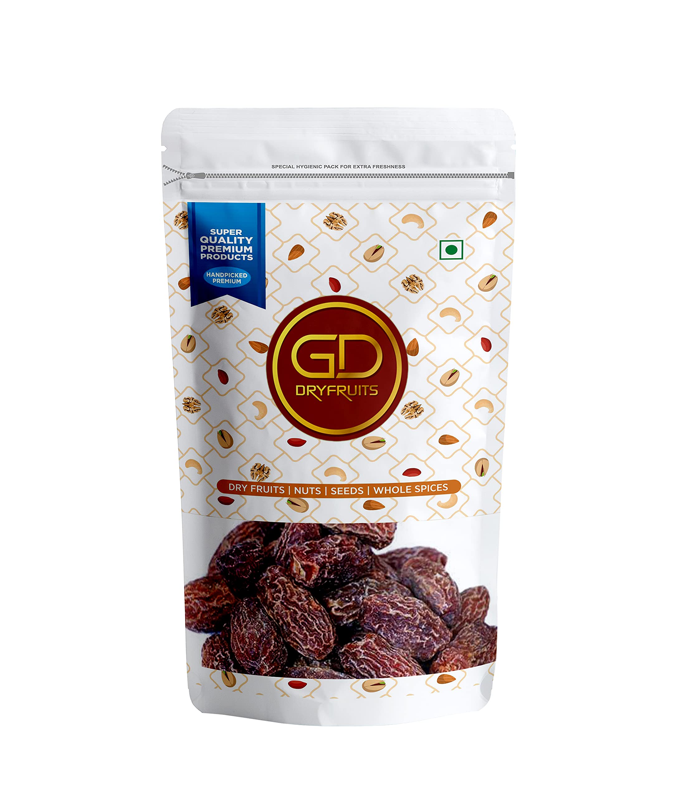 GD DRYFRUIT Dates Dry Brown,Black/Sukha Khajoor 900Gm(Kala Chuara)