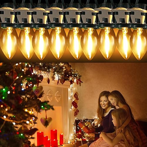 Miniatura 3 de Cable de accesorio con 9 bombillas LED de 16.4 pies, cable C7 con clip de luces con doble fusible de repuesto, molde de soplado, decoración de