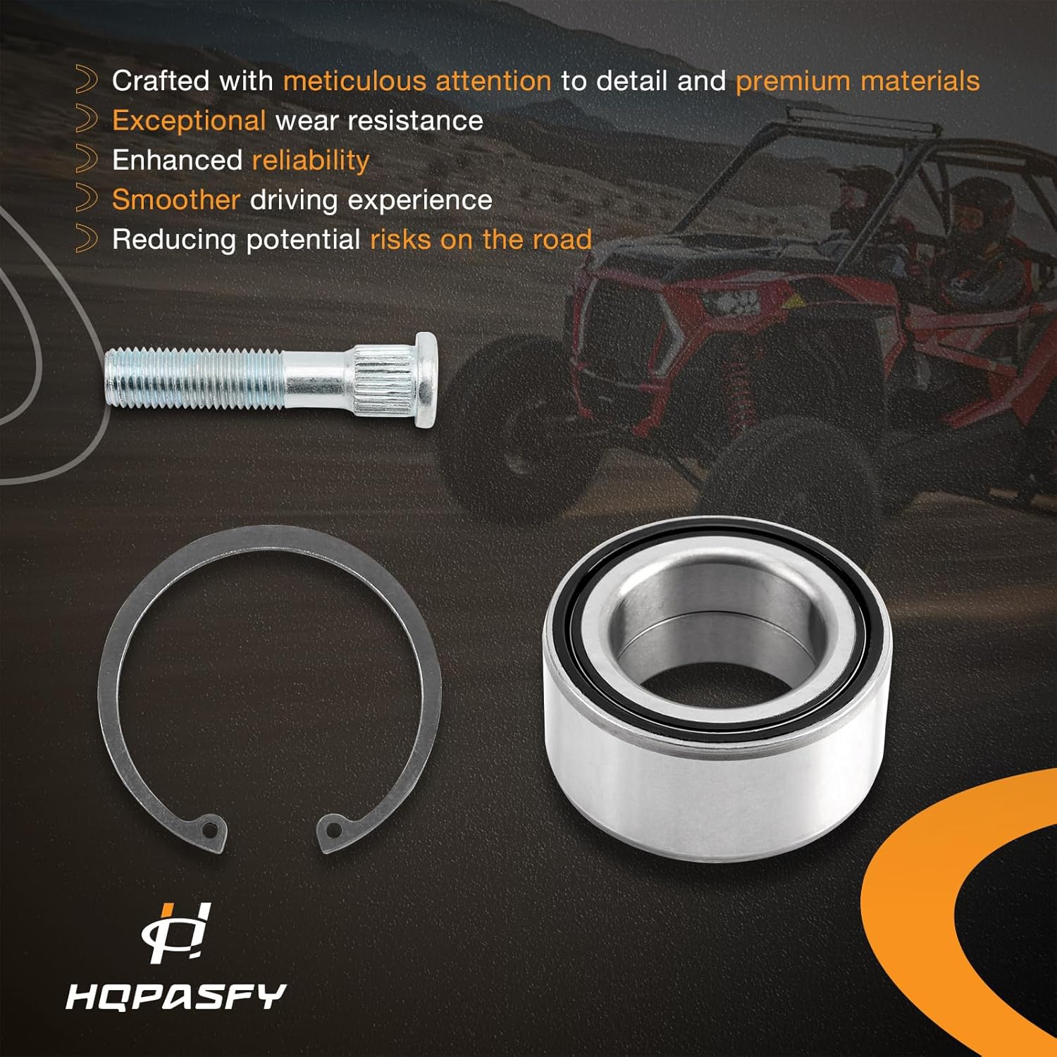 Front/Rear Wheel Hub Bearing Studs Brake Disc Rotor Compatible with Polaris 2014-2023 RZR XP 1000, RZR XP 4 1000, 2018-2022 RZR RS1 Replace# 5139265-067