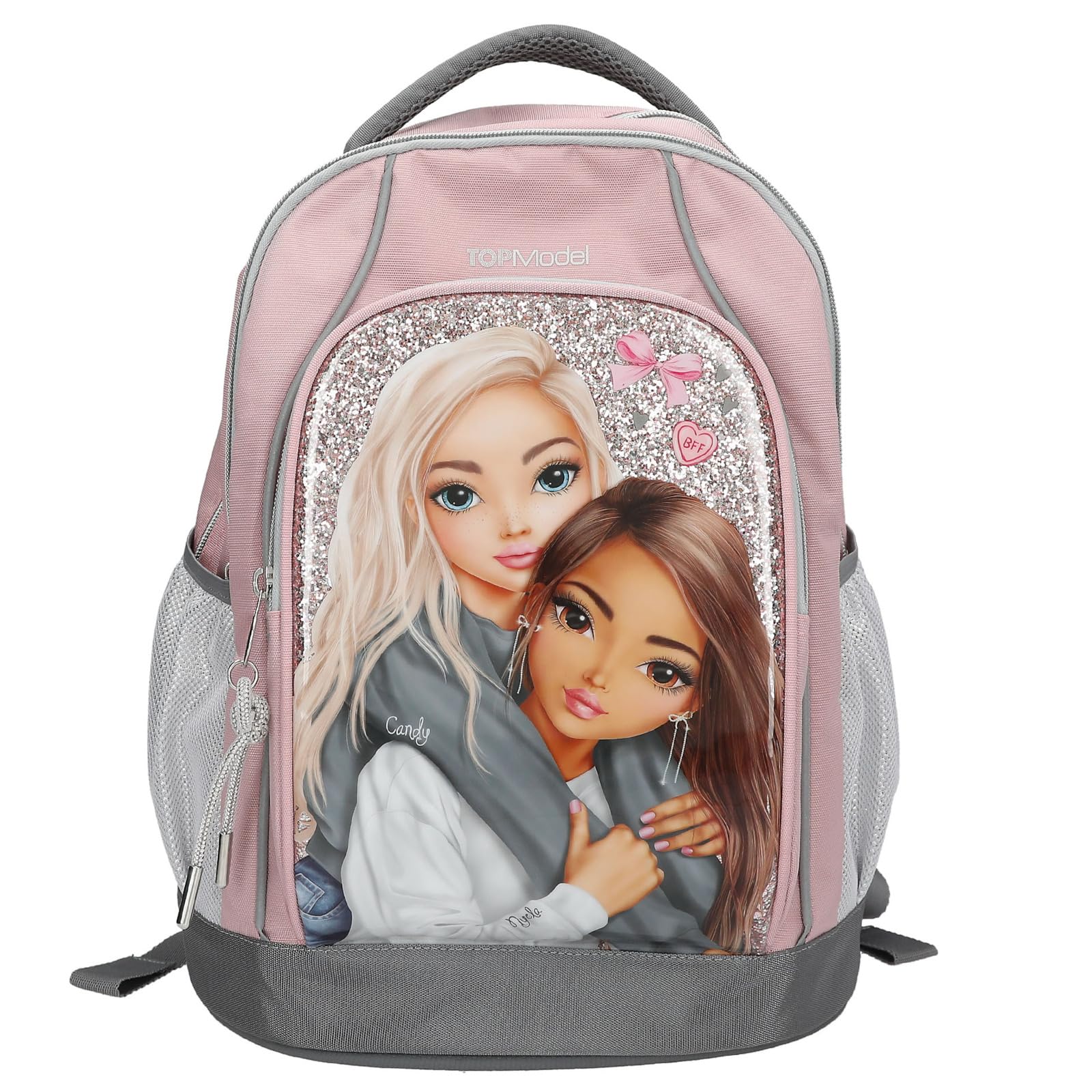 Depesche 13316 TOPModel My BFF - Mochila escolar con diseño de lentejuelas, bolsa de colegial con asa telescópica y ruedas