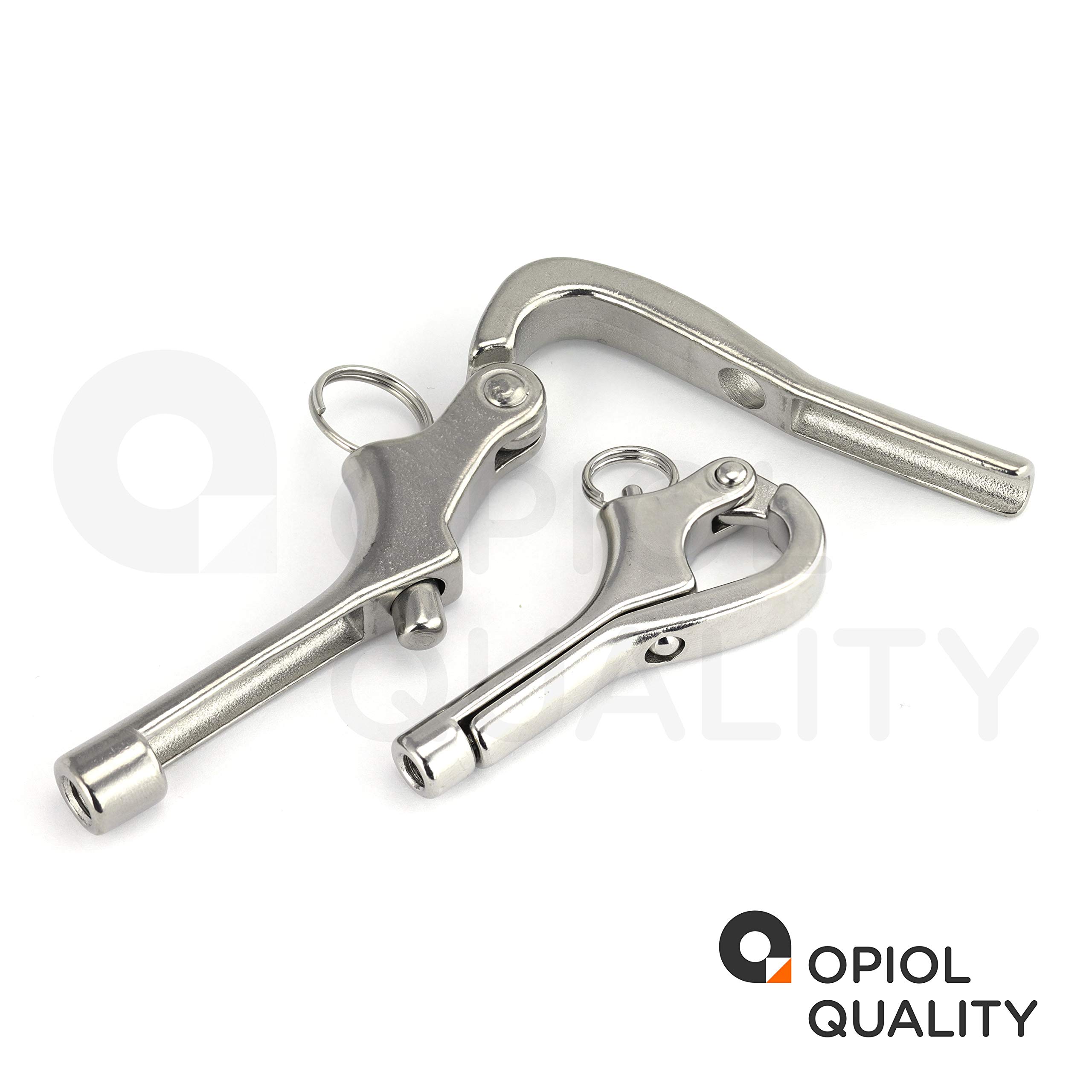 Pelikanhaken mit Innengewinde M6 aus Edelstahl A4 V4A (10 Stück) Schnapphaken Schnellverschluss Öffnungsfähiges Trigger Zubehör Schnappschäkel Shackle