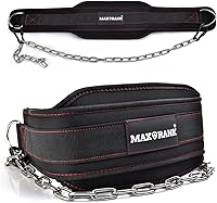 MAXRANKBRAND Dip Belt with 37-42" Chain, 550lbs Capacity - Perfect for Dips, Pullups & Heavy Weightlifting