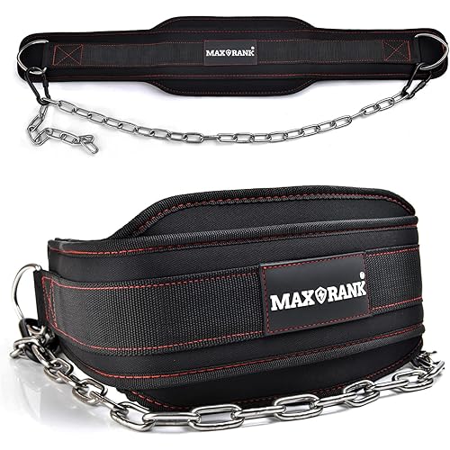 Dip belt With 37-40" Chain, 550lbs - 650lbs Weight Capacity, Weightlifting Belt for Dips and Pullups
