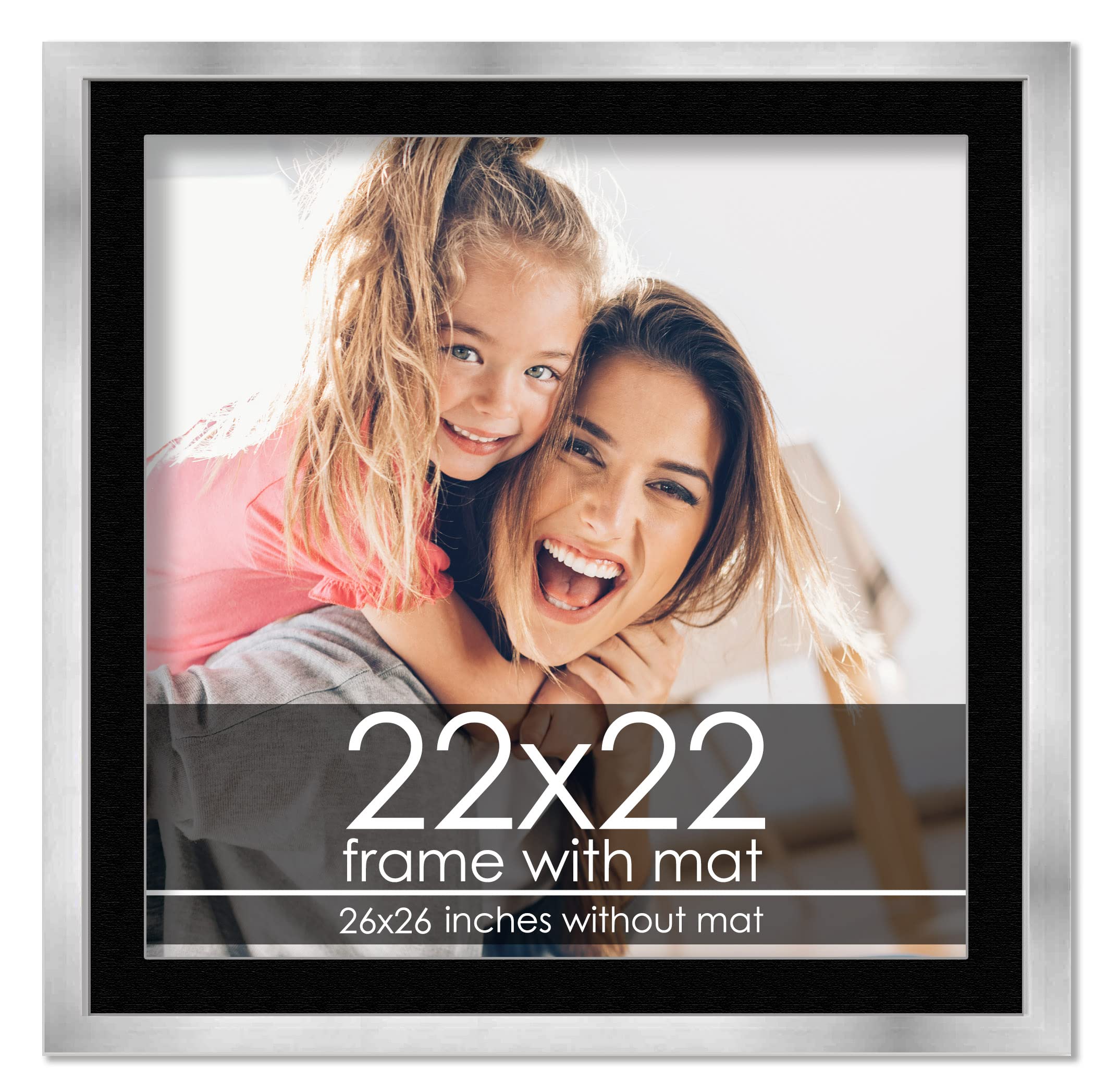 Amazon.co.jp: マット付きフレーム 22x22インチ シルバー 26x26インチ