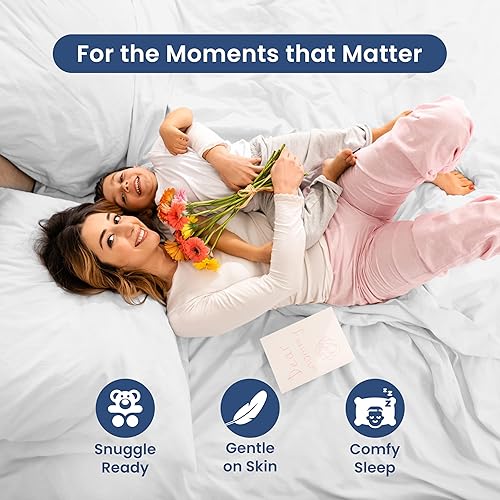 Miniatura 7 de Martex Juego de sábanas de algodón de 225 hilos de 4 piezas tamaño Queen, 1 sábana bajera, 1 sábana encimera, 2 fundas de almohada, calidad de