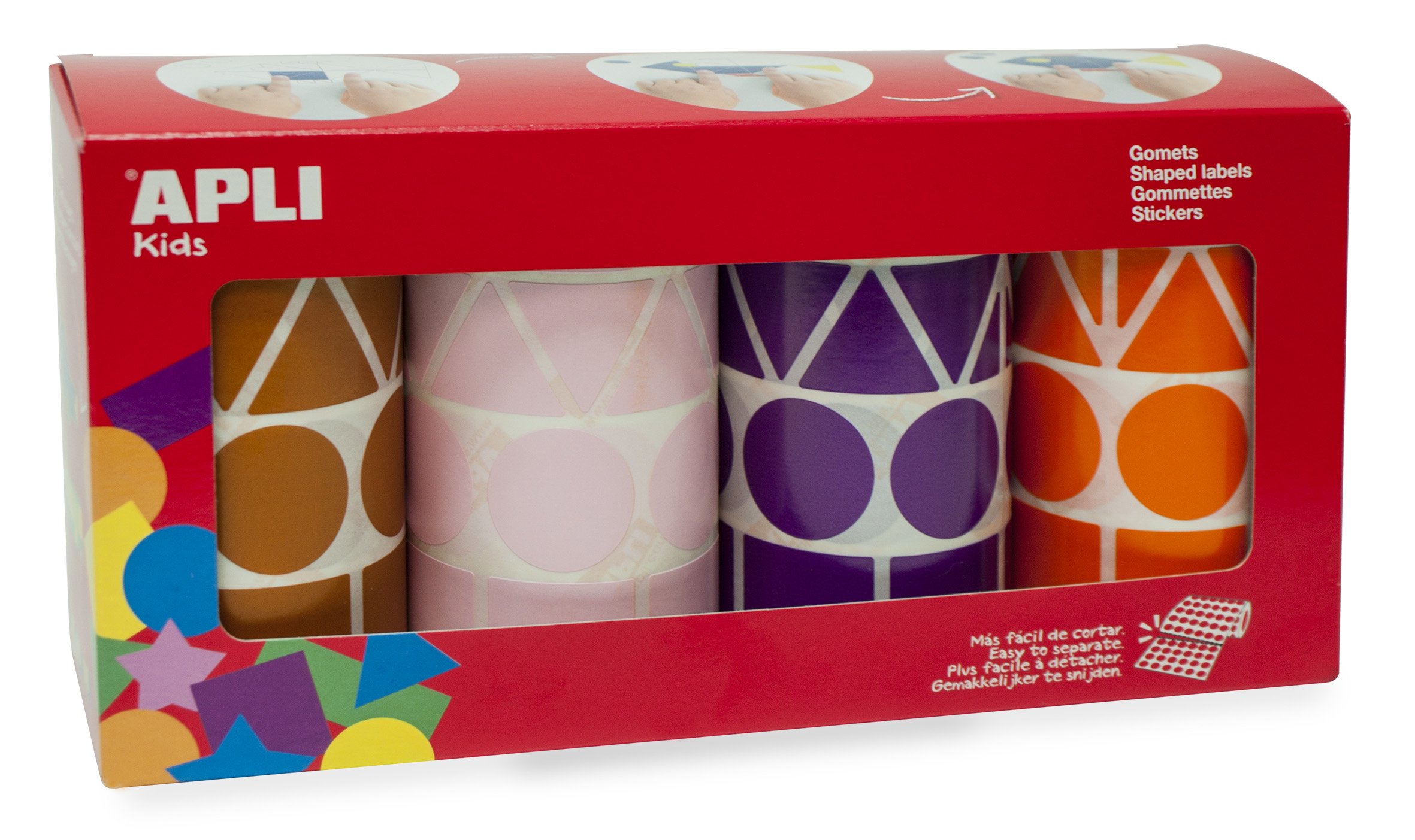 Pack gommettes 4 rouleaux XL .MA./ROS/LI./NA.