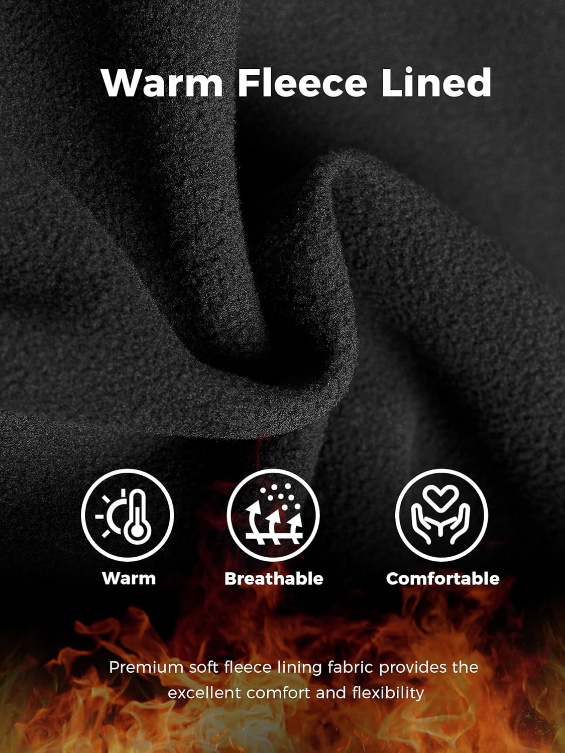 wantdo Men's Fleece Lined Hiking Pants Waterproof Insulated Winter Warm Softshell Ski Snow Outdoor Snowboard Pants - Image 4