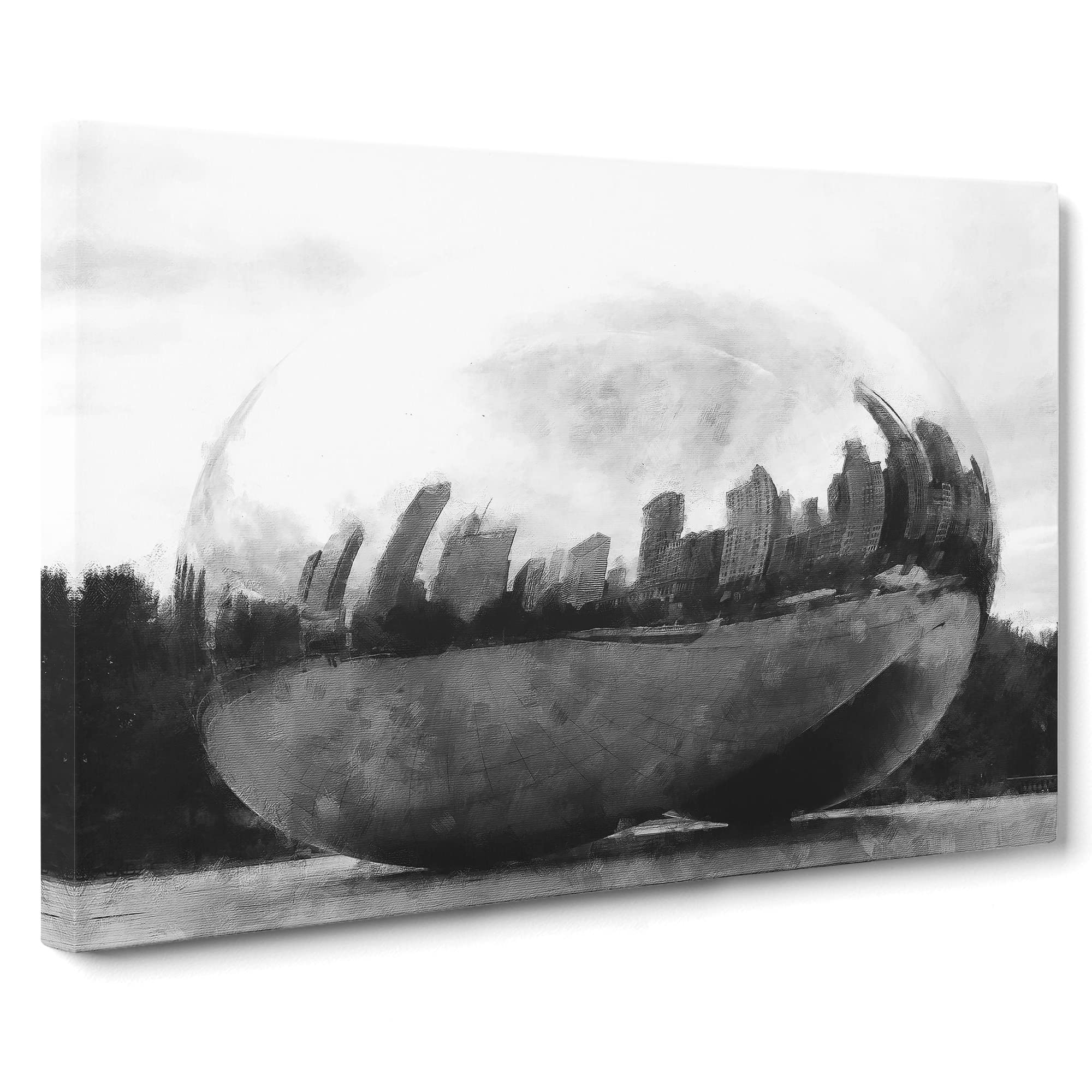 The Bean In Chicago Canvas Print, Mixed, 25L x 50W cm