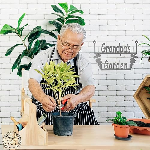 Miniatura 6 de ROCC RUSTED ORANGE CRAFTWORKS CO. Garden Hanger's for Him (Grandpa's)-Letreros de jardín decorativos para exteriores, regalos de jardín para