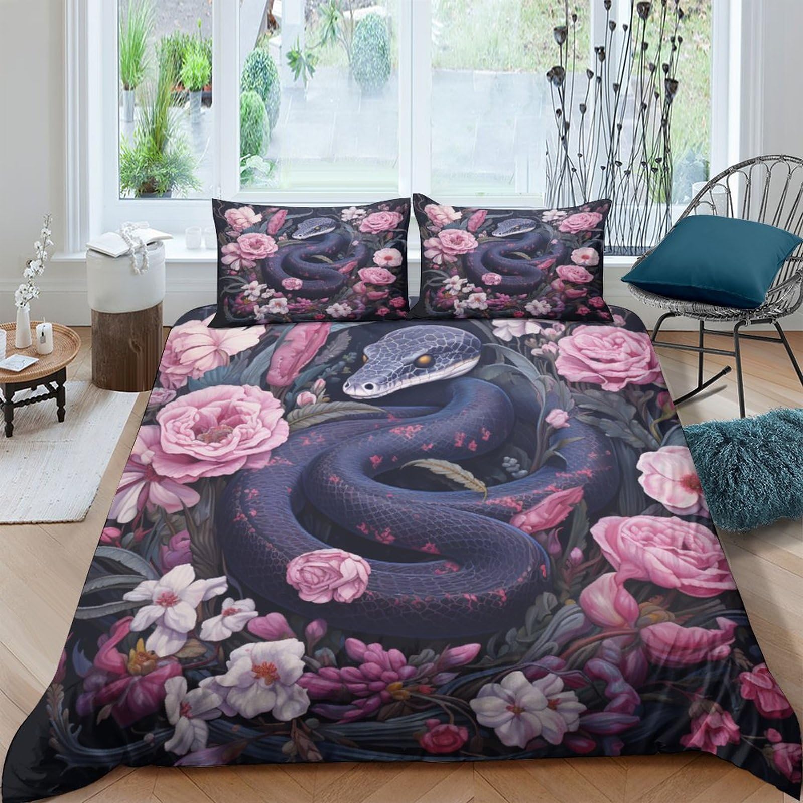 Housse de couette serpent imprimé animal pour transformer la décoration de votre chambre