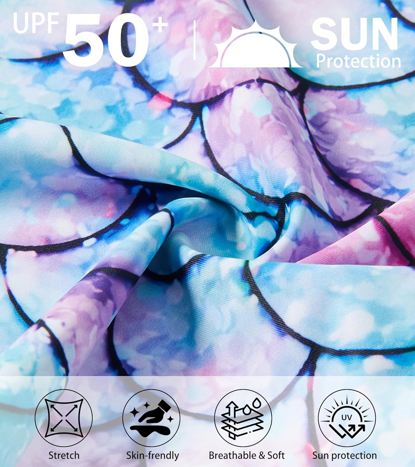 UNIFACO Toddler Girls Swimsuit Rashguard Set Summer Beach Breathable Tankini with UPF 50+ Sun Protection 2-8T - Image 4