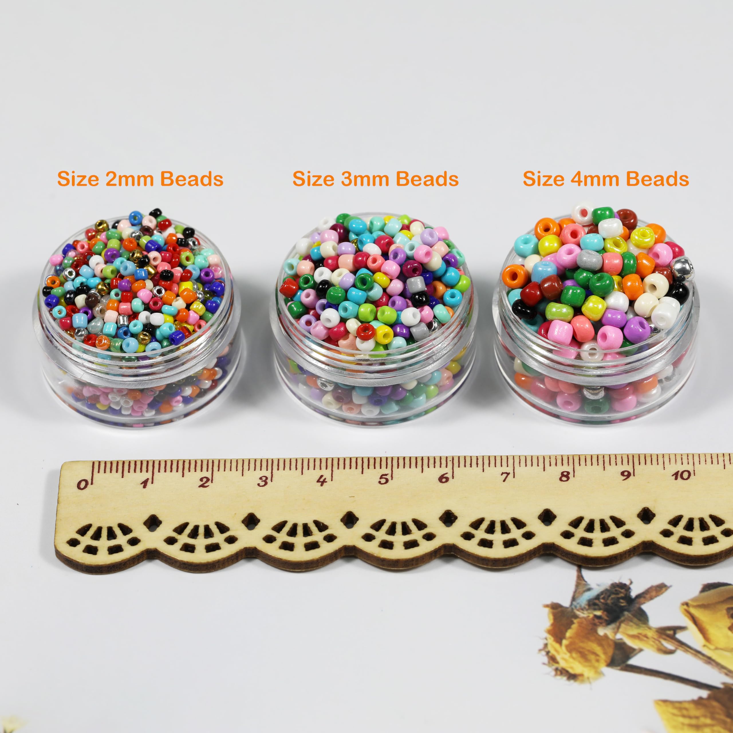 Bala&Fillic Glass Seed Beads in Case for Jewelry Making, Matte Opaque
