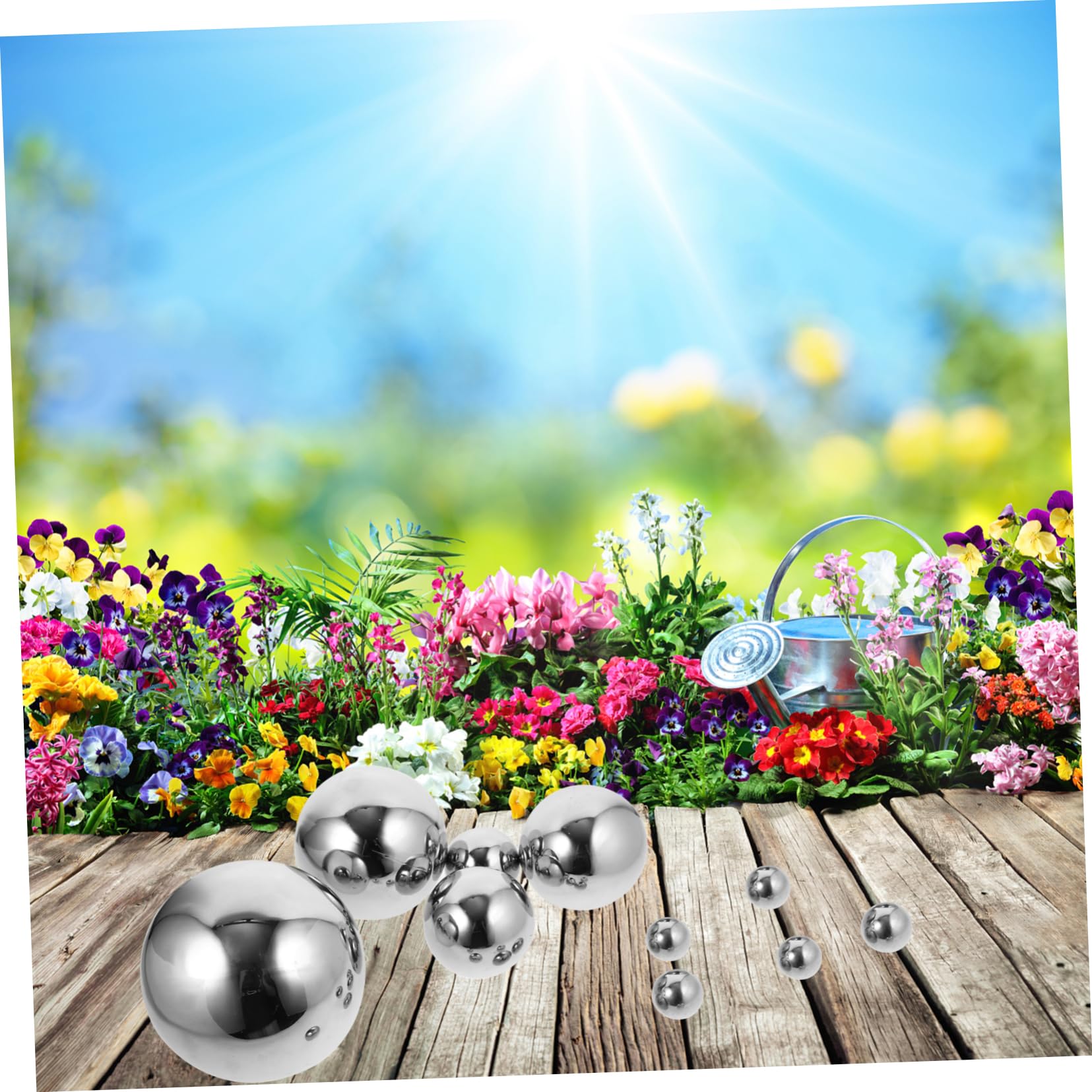 10 Sphères Miroir en Acier Inoxydable pour Décoration de Jardin