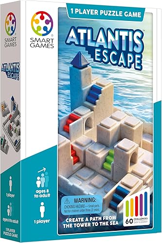 Miniatura 3 de SmartGames Atlantis Escape; un juego de viaje de construcción de caminos en 3D para niños y adultos, un juego de desarrollo de habilidades