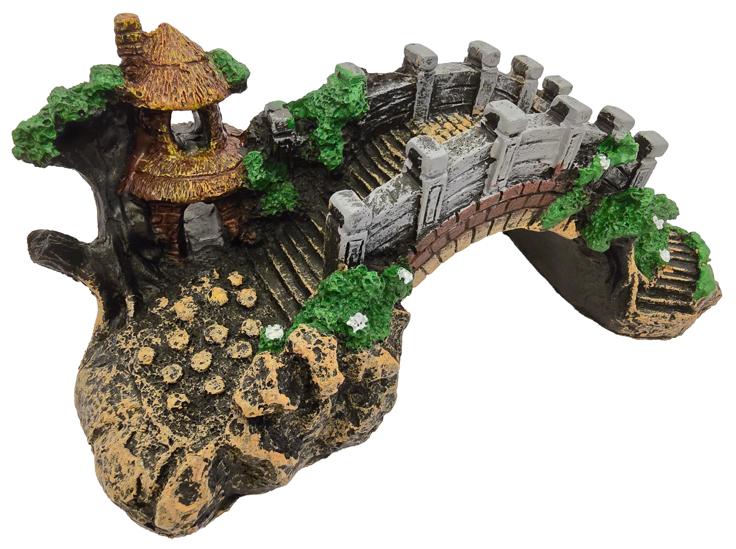 NACX Resin Arch Bridge Tree Pavilion Artificial Bridge, Aquarium Fish Tank Decorations for Garden Decor Fish Tank Landscape