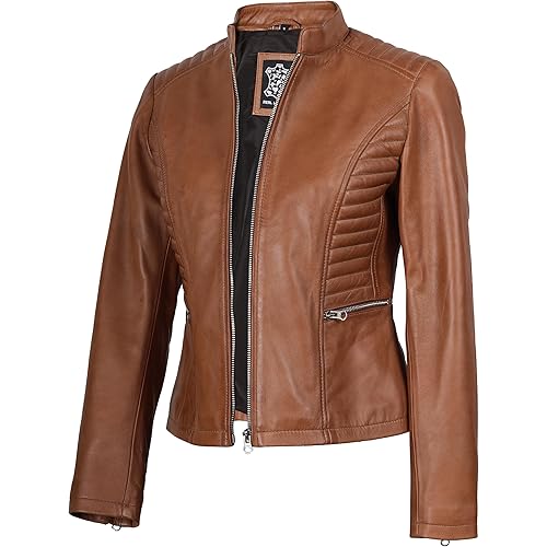 Decrum Leather Jacket Women - Casual Real Lambskin Womens Leather Jacket
