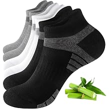 Bamboo Trainer Socks for Men & Women, Breathable & Cushioned Anti-Blister Ankle Socks with Seamless Toe, Ideal for Outdoor Running, Gym & Summer Sports, 6 Pairs Multipack