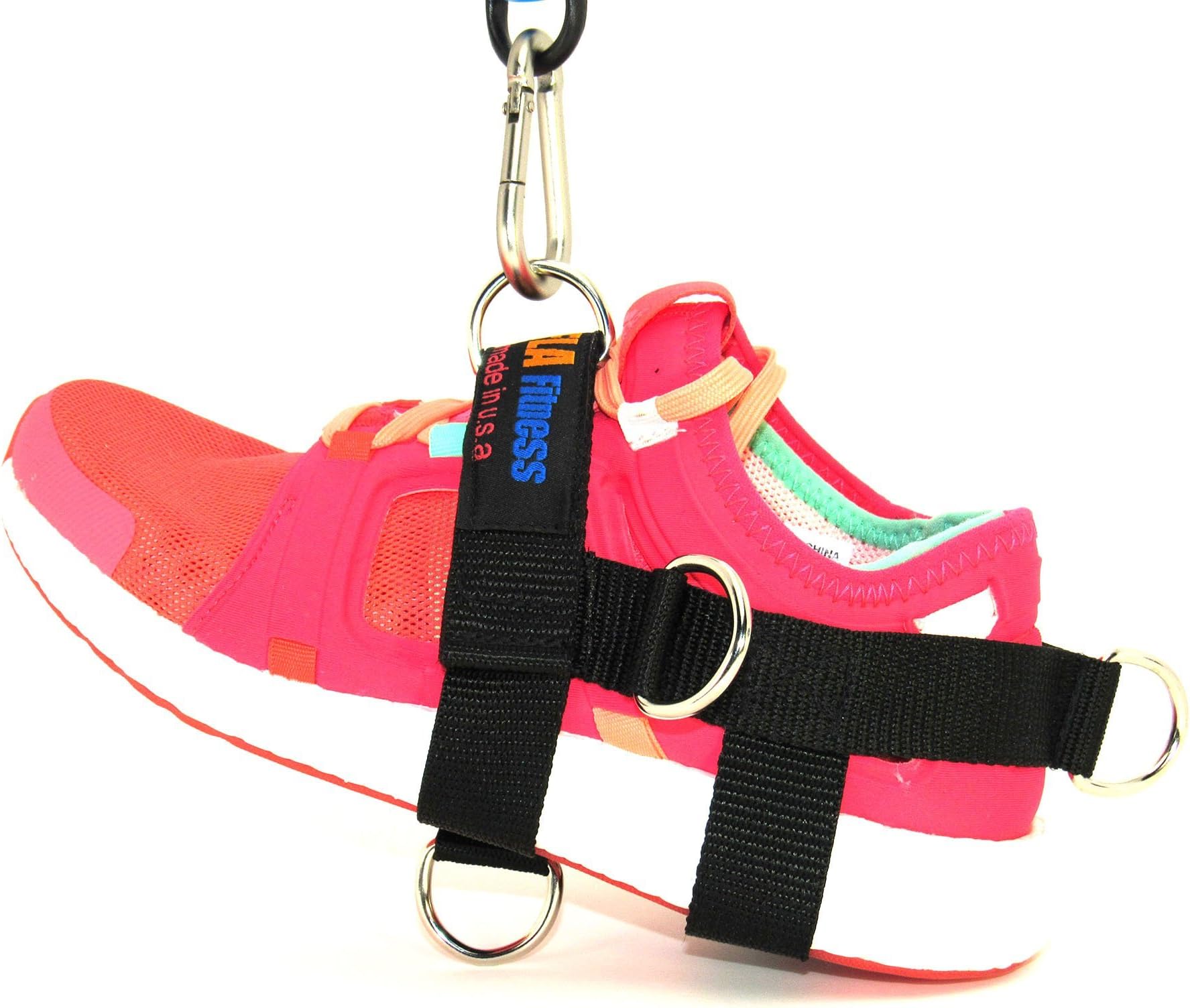 Glute Kickback Ankle Strap -Handmade in USA - 5 D-Rings (Single) (Black, Small)