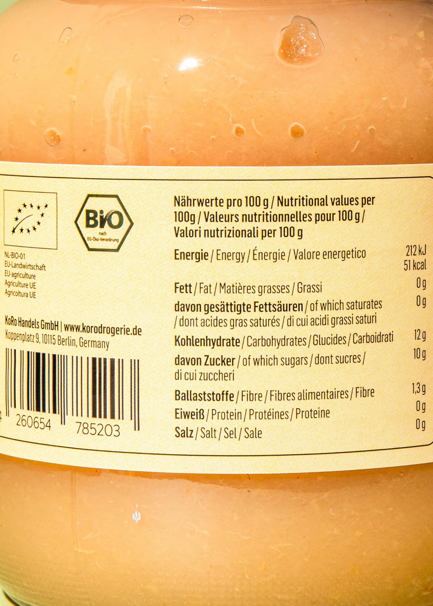 KoRo - Purea di mela bio 6 x 700 g - 100% frutta - senza zuccheri aggiunti o conservanti - da coltivazione biologica controllata
