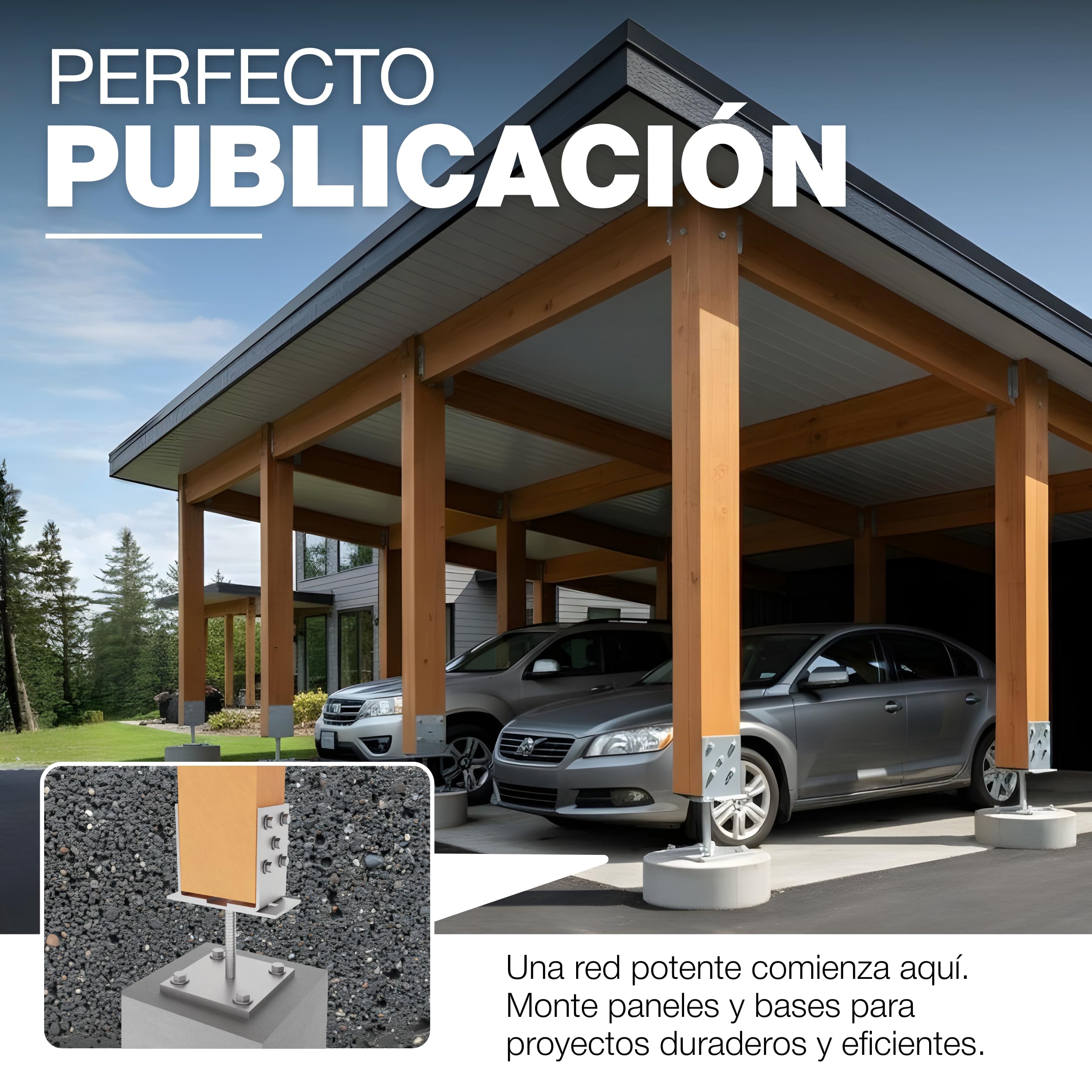 GeZu Impex Soporte de Poste en U Ajustable con Placa 100x100mm | Galvanizado Electrolítico 0-160 mm Ancho Soportes Metálicos Ajustables Tipo U Perno de Anclaje Base de Poste