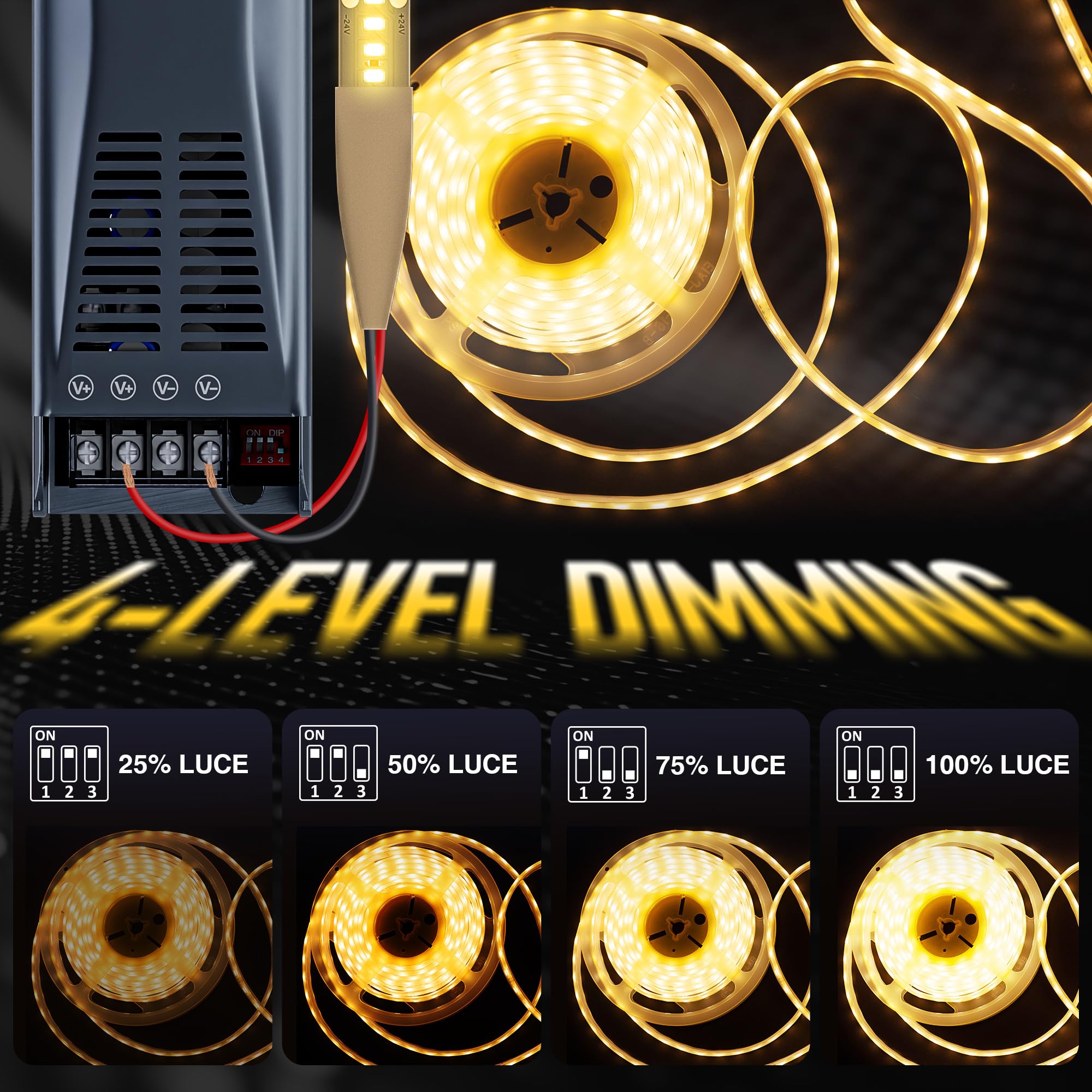LED Transformer Dimmerabile 24V 400W 16.66A 2PCS Alimentatore stabilizzato switching Trasformatore AC220v 12v DC Striscia slim faretti Driver alimentatori trasformatori Strisce trafo Luci Power Supply