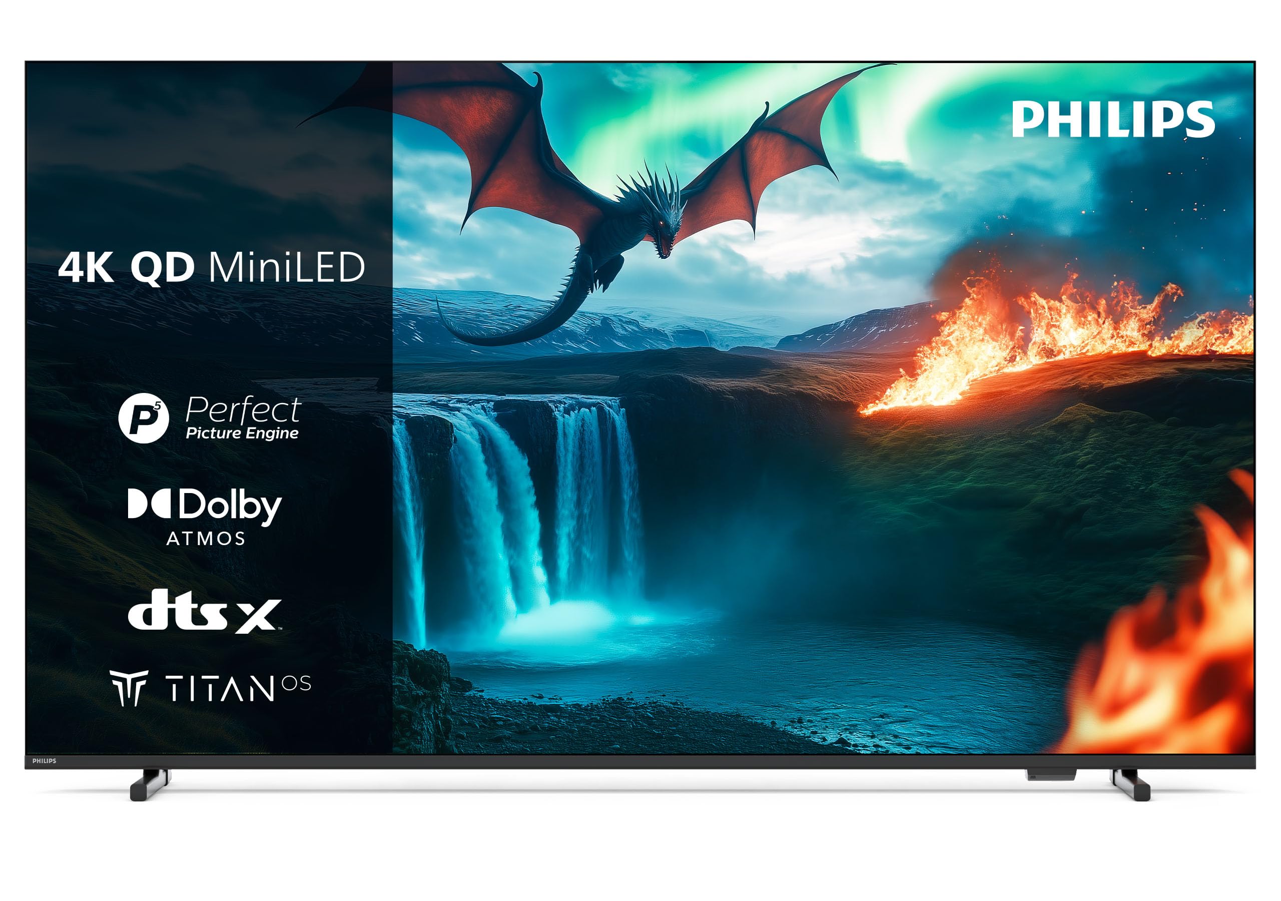 Philips 65MLED810 Mini LED 4K Smart TV - 65 Zoll Display Mit P5 Perfect Picture Engine Ultra HD, Titan OS, Dolby Vision Und Dolby Atmos Sound
