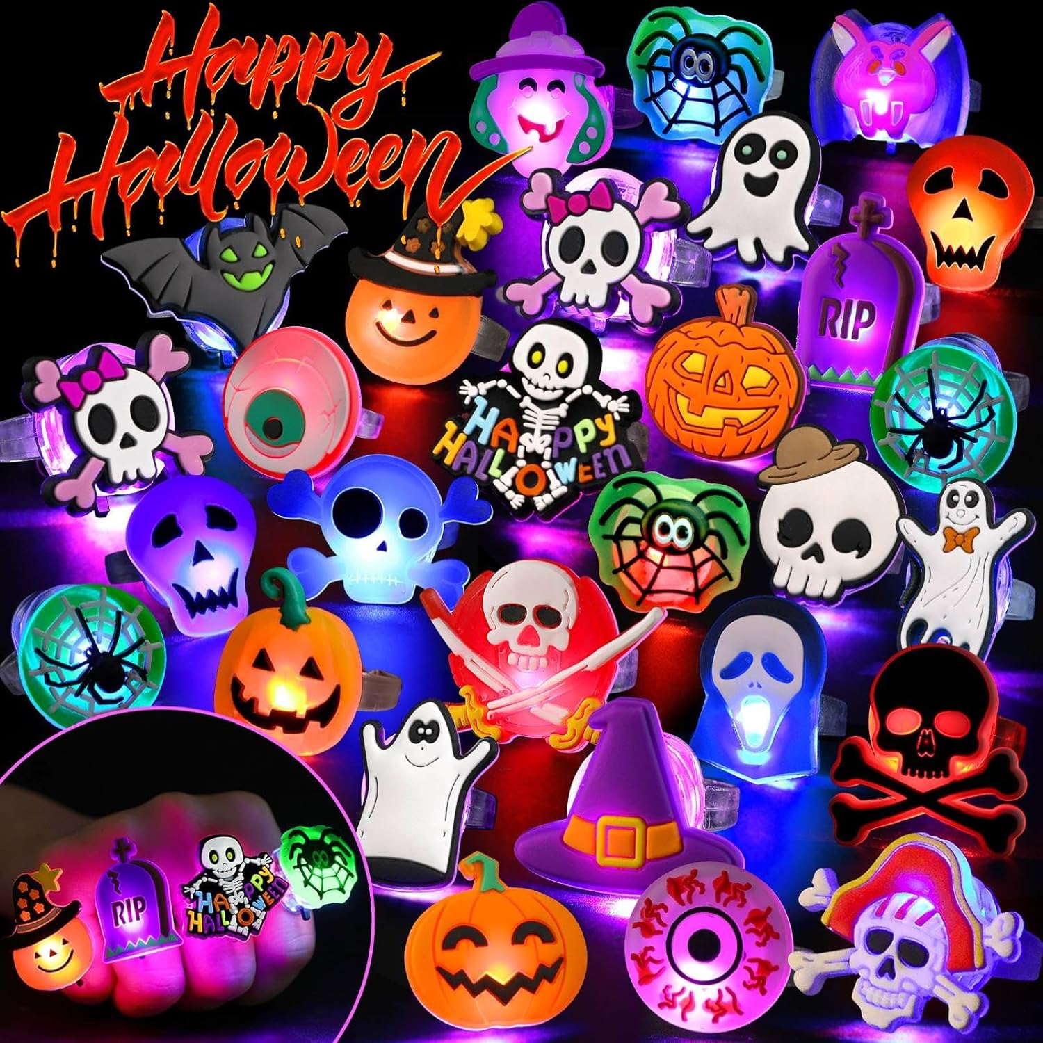 The Ultimate Review: Are These Halloween LED Light-Up Rings the Perfect Non-Candy Treat?