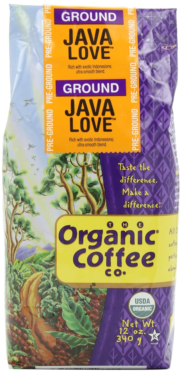 The Organic Coffee Company Ground Coffee, Java Love, 12 Ounce