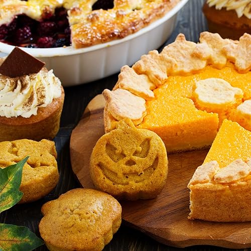 Miniatura 7 de Molde de silicona de calabaza para pastel de Halloween, 5 moldes de chocolate con fantasma, murciélago y sombrero de bruja moldes para galletas para