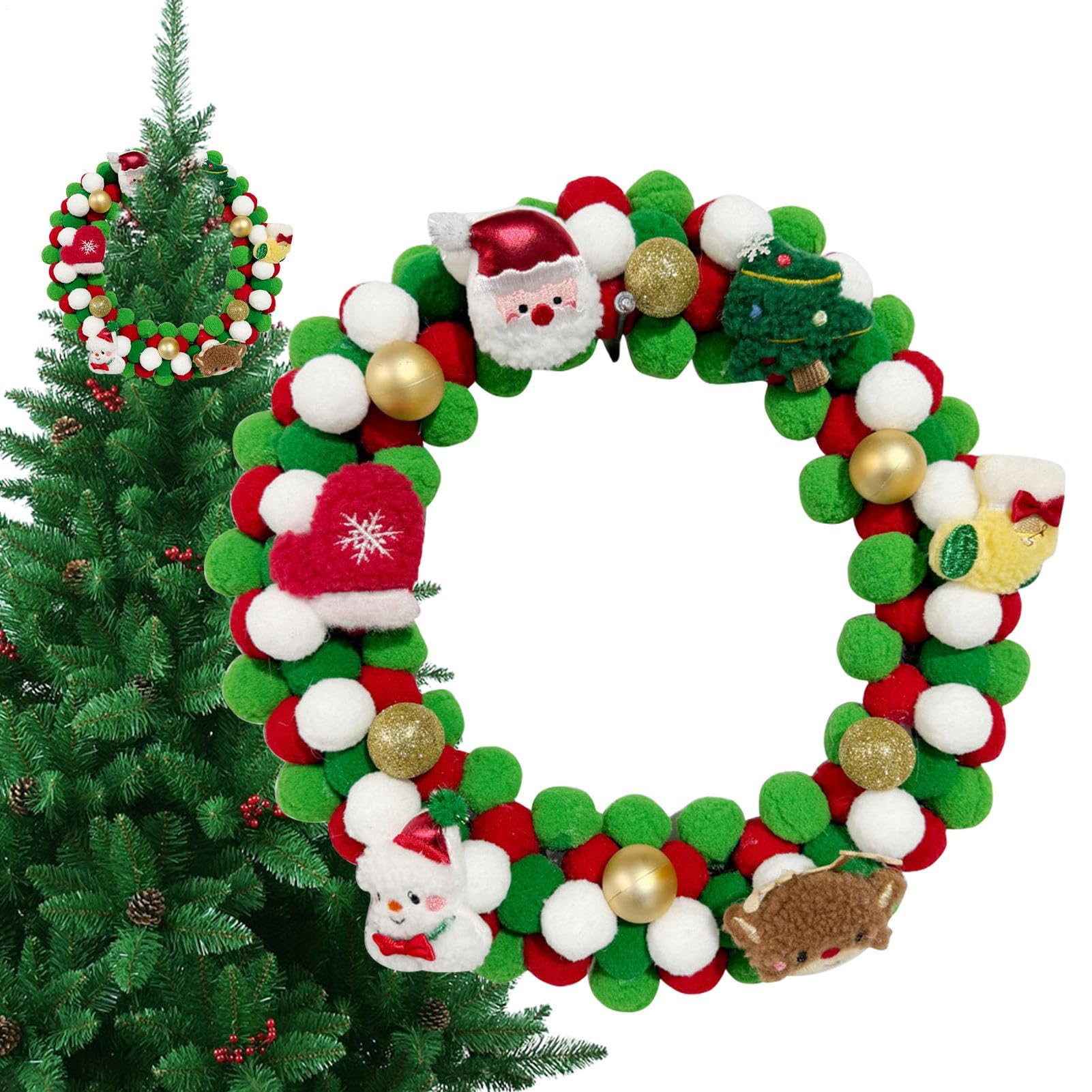 Couronne de Noël 35cm en feutre pour décoration de porte et chambre d'enfant