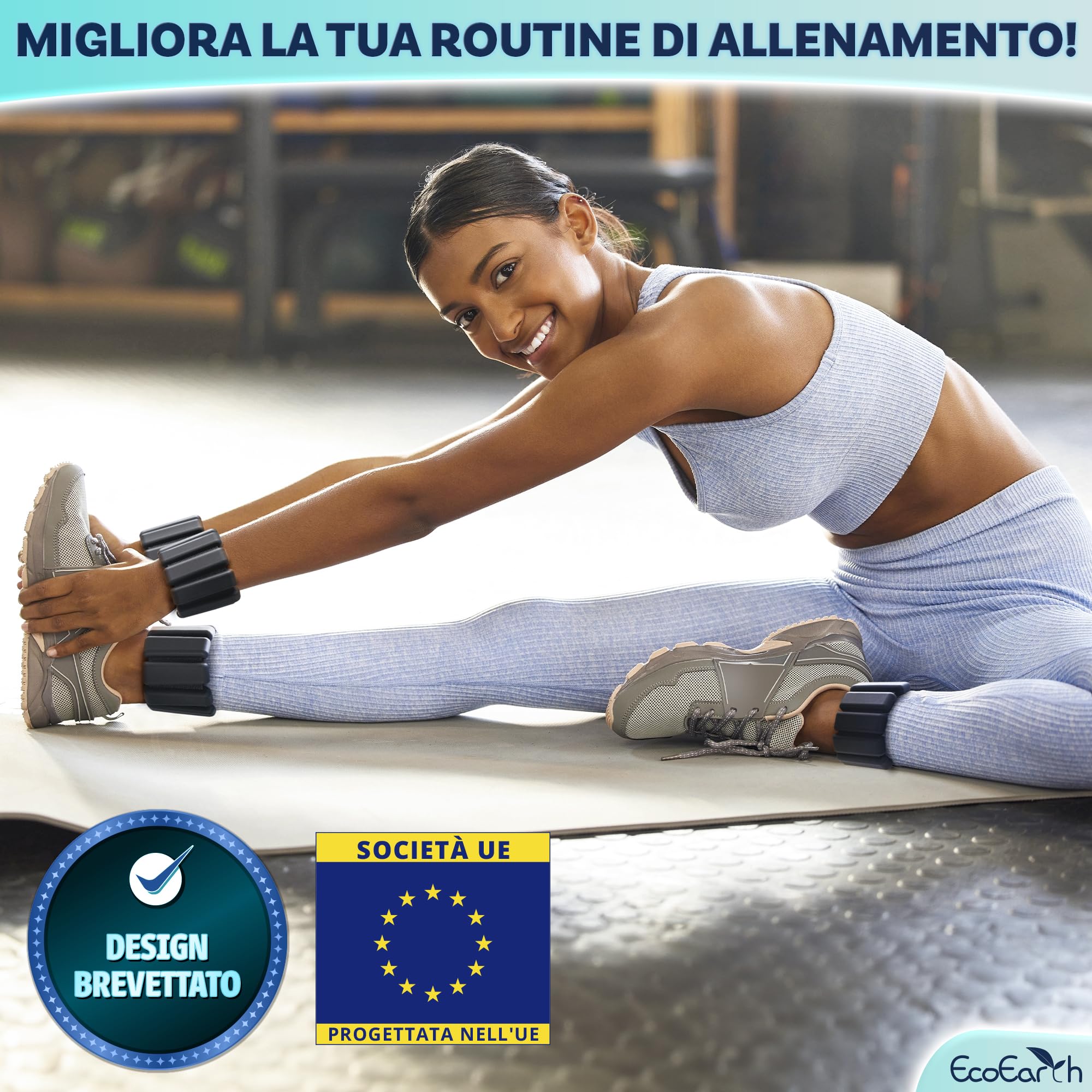 Pesi per caviglie e polsi - Fasce da allenamento regolabili per uomo e donna - Set di 2 - Da usare per mani, braccia, gambe - Braccialetti con pesi indossabili per il fitness