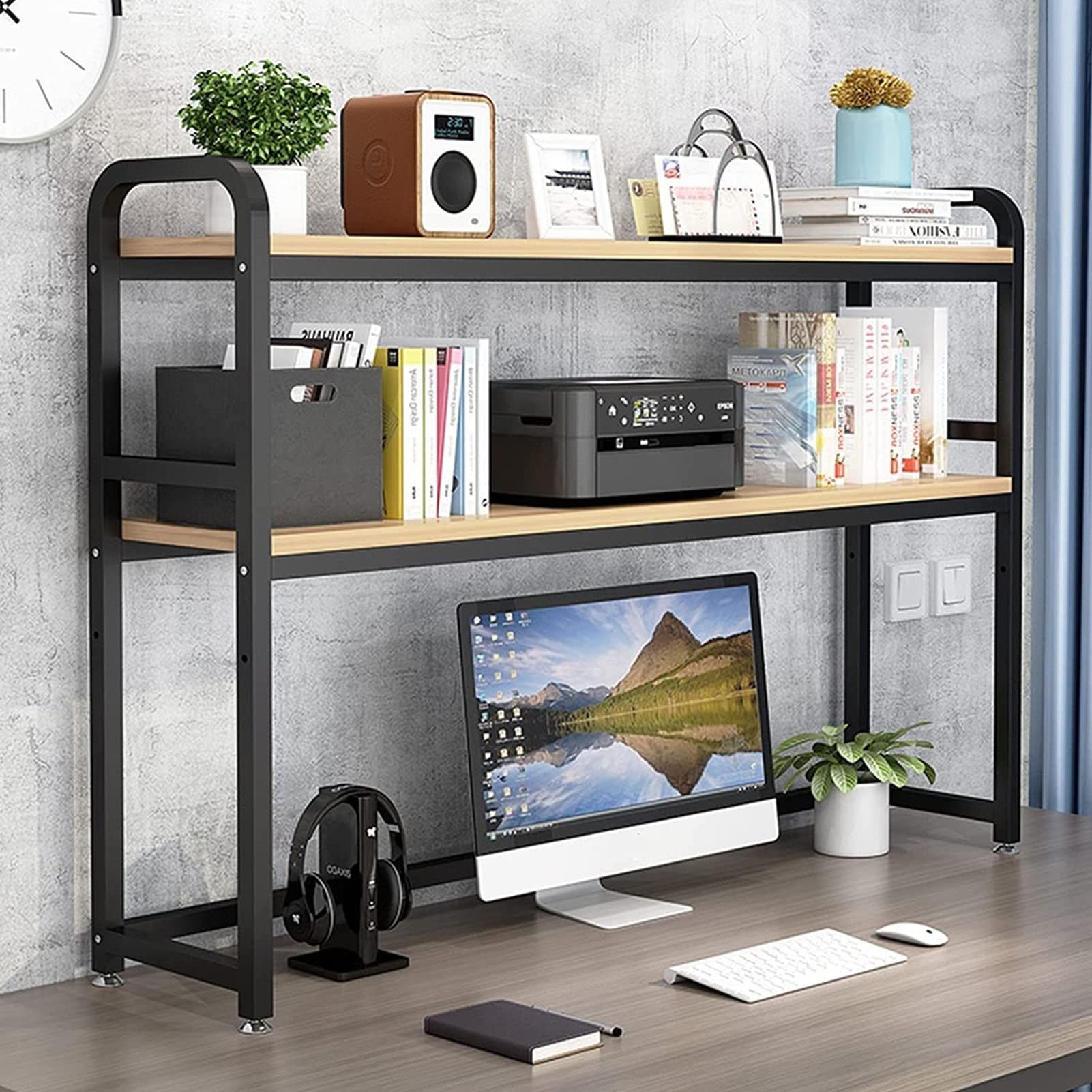 Scaffale organizzativo per libreria da Tavolo, scaffale da scrivania Regolabile a 2 Livelli, scaffale da Tavolo Fai da Te Ripiani da appoggio, scaffale per espositore Aperto, per Ufficio, cu