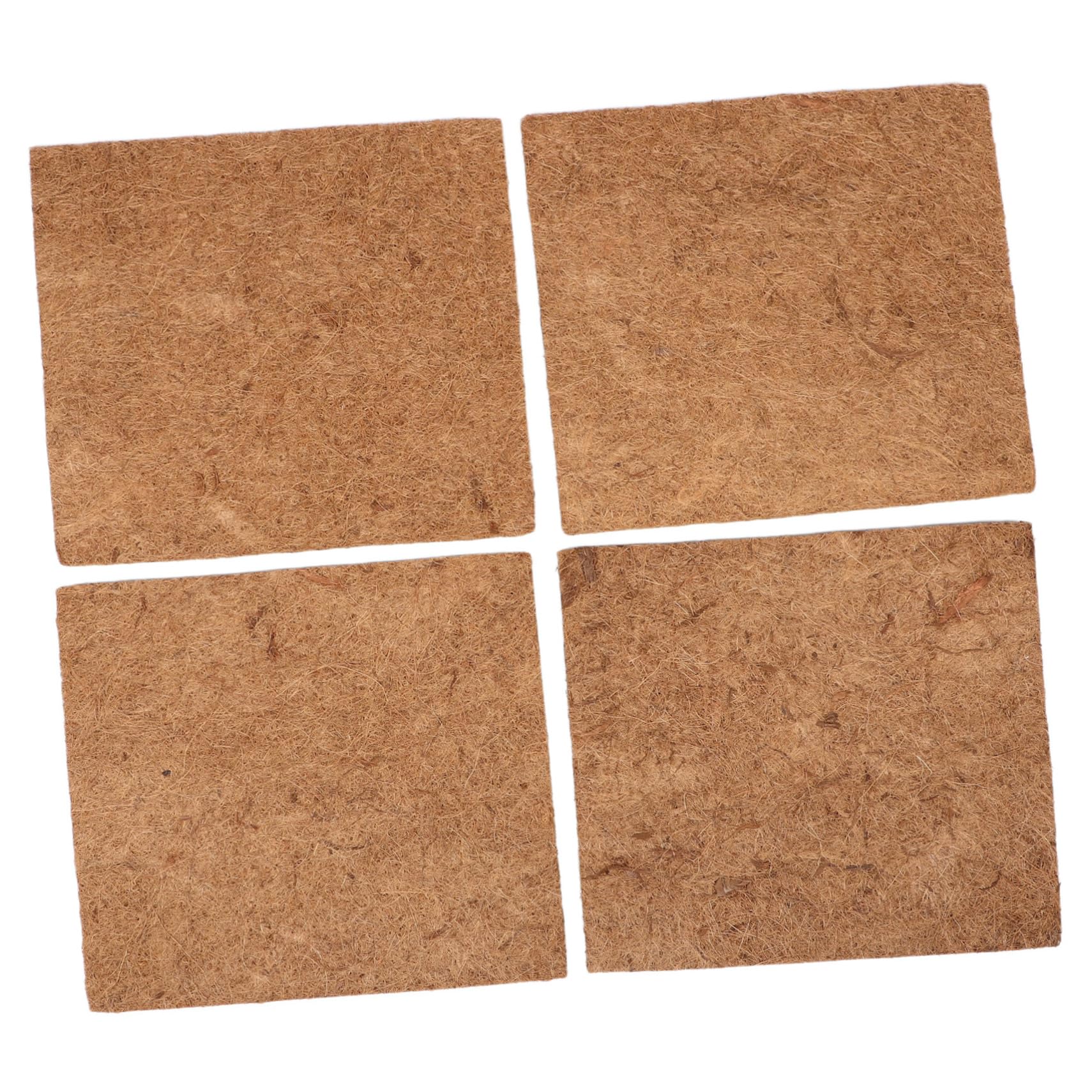 HANABASS Tappetino per Rettili in Fibra di Cocco Marrone, 4 Pezzi | Lucertola e Pollaio, Design Robusto e Multifunzione, Accessori per Rettili Domestici