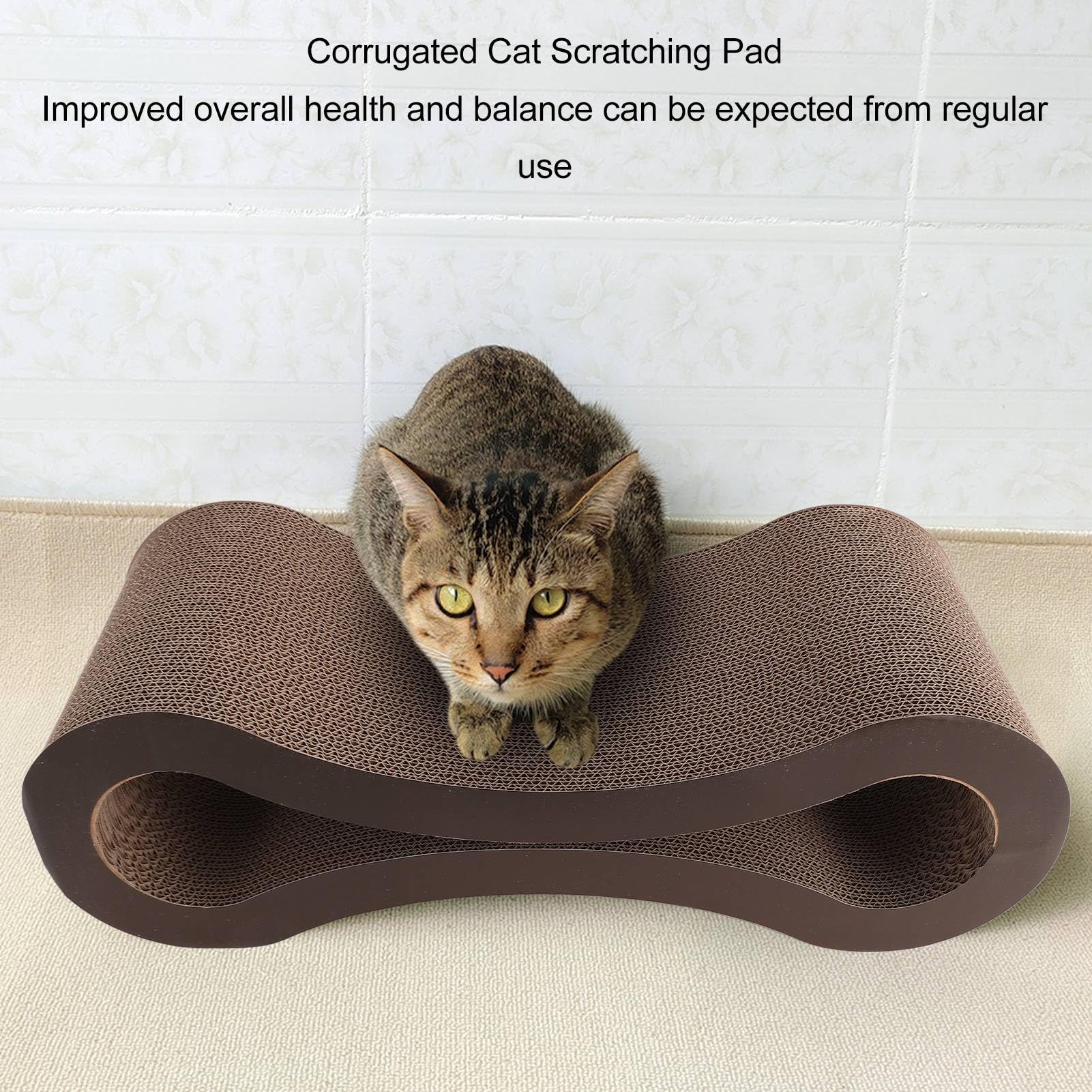 Tiragraffi per gatti Lounge Tiragraffi in cartone ondulato extra spesso per gatti Protegge i mobili Durevole Tiragraffi reversibile per animali domestici da interni (Caffè)