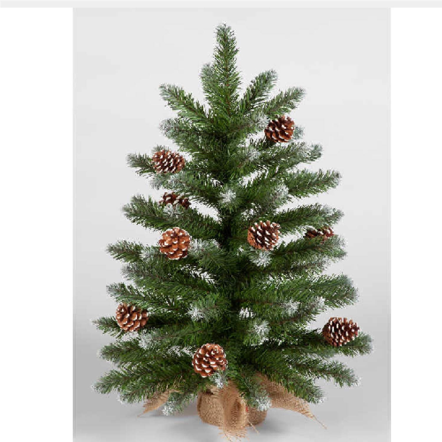 Snowtime 60cm Mini Frosted Norway Tree With 72 Tips and Pine Cones