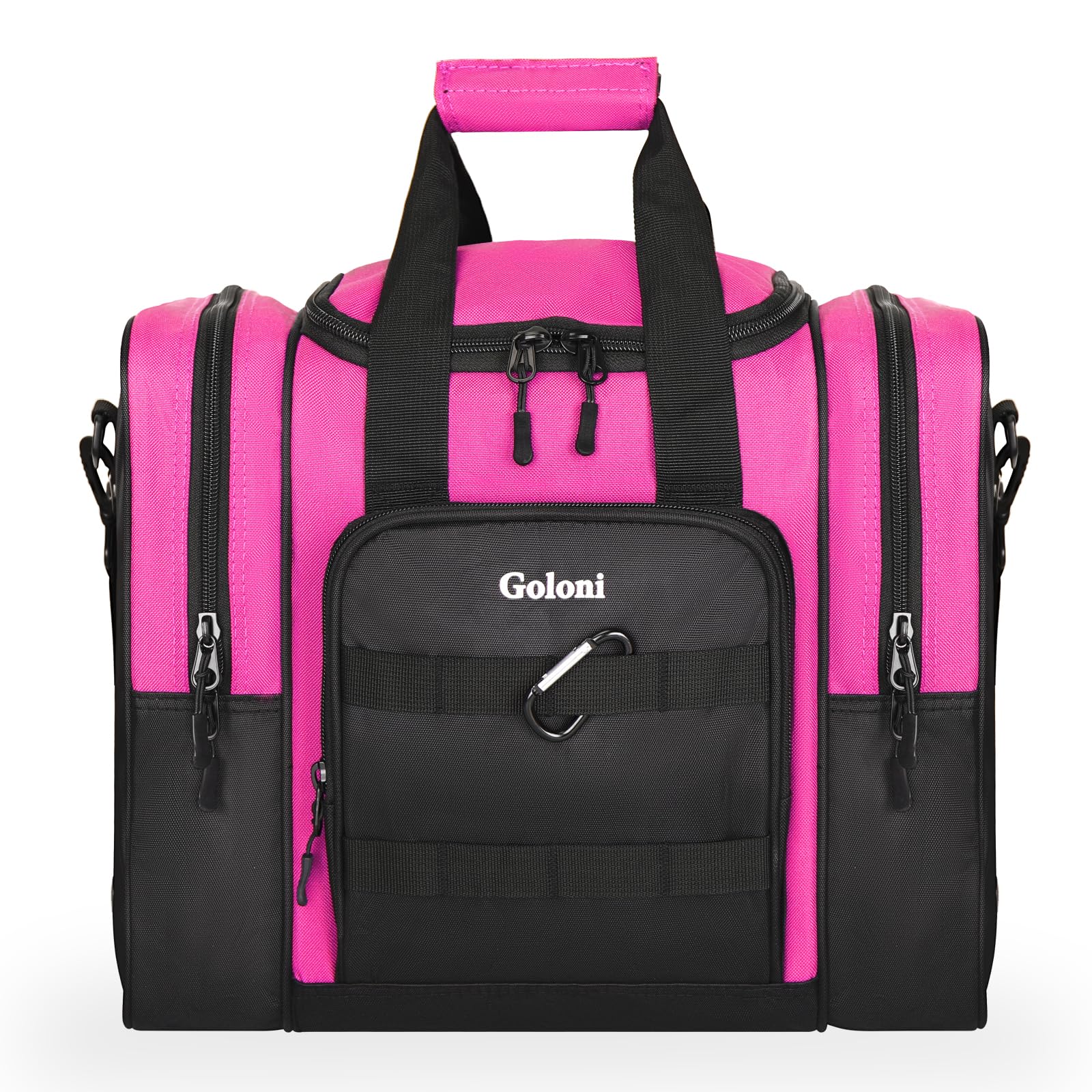 Goloni 1 Ball Bowling Bag for Men, Durable Bowling Tote with Padded Holder & Ventilated Shoe Compartment (Fits Size 14)