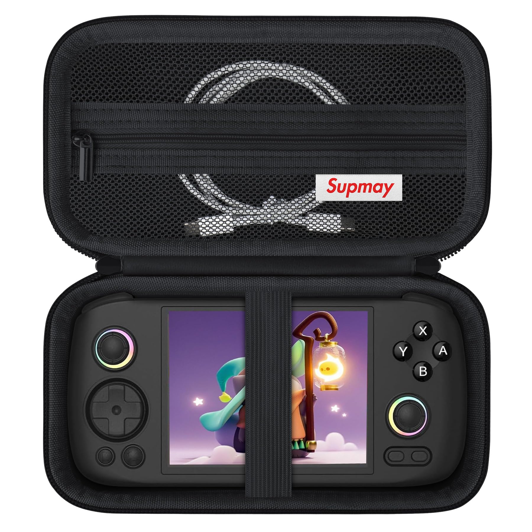 Supmay Hard Carrying Case for RG477M/ RG406H/ RG CubeXX/ RG Cube/ RG476H Retro Handheld Game Console, Retro Game Travel Storage Holder with Mesh Bag