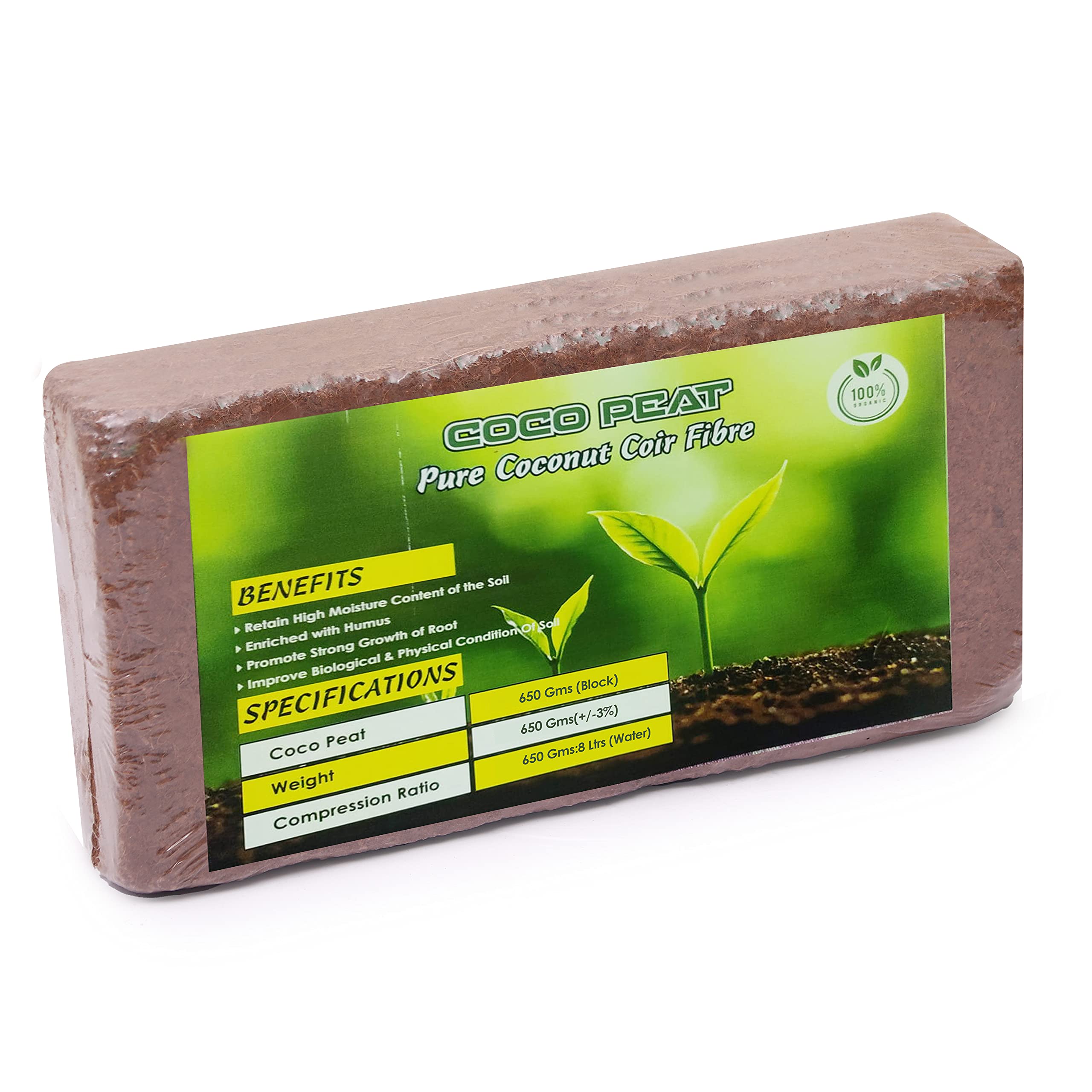 Cocopeat Brick/Block 650 (Grams) -Expands Up to 8Litres of Cocopeat Powder (B09CGLXYH2) Amazon Price History, Amazon Price Tracker